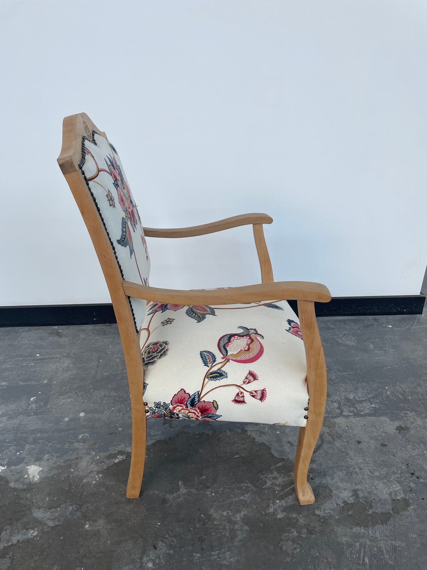 Vintage arm chair newly reupholstered
