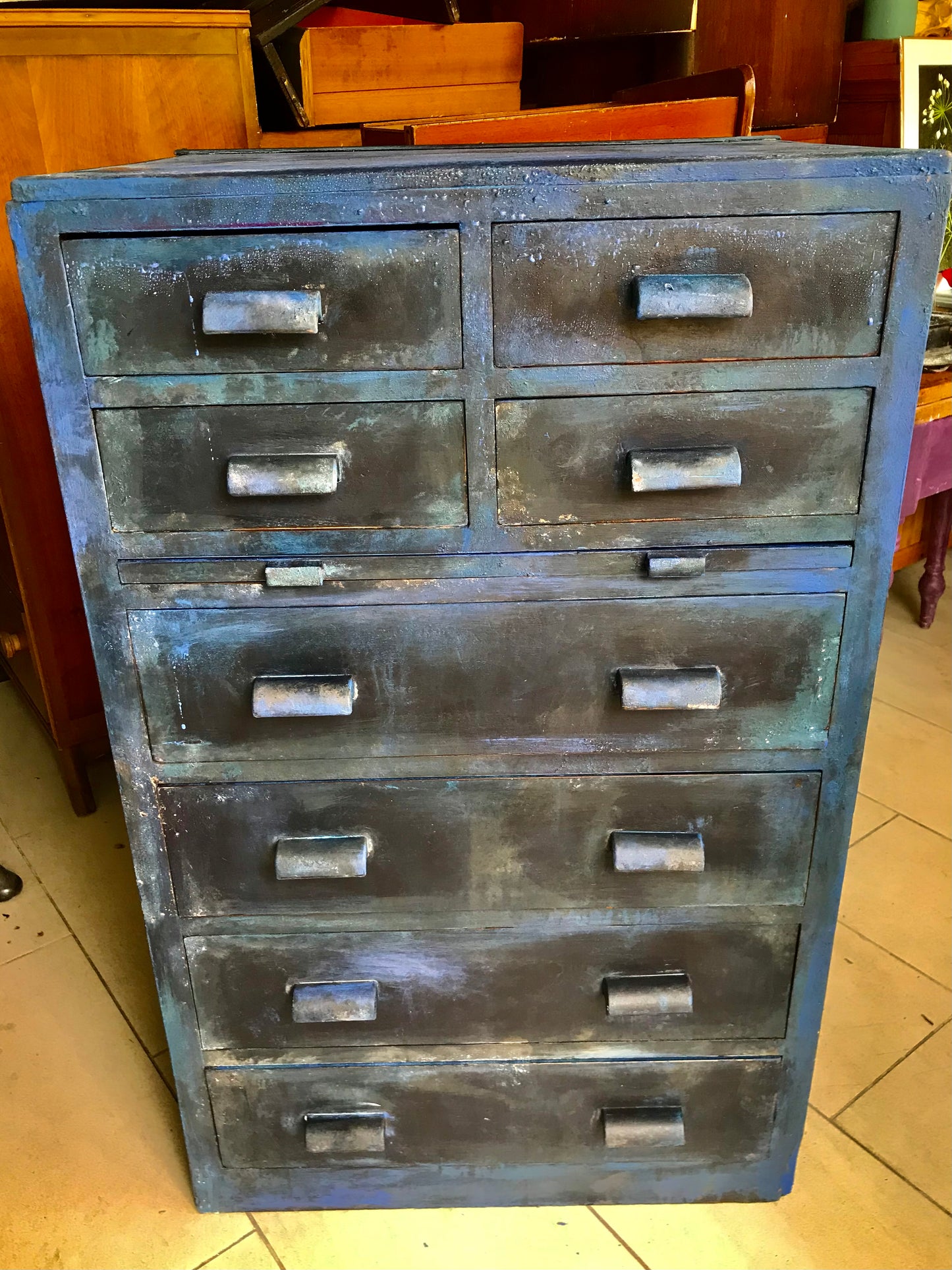 Commission for Martin - Layered painted chest of drawers