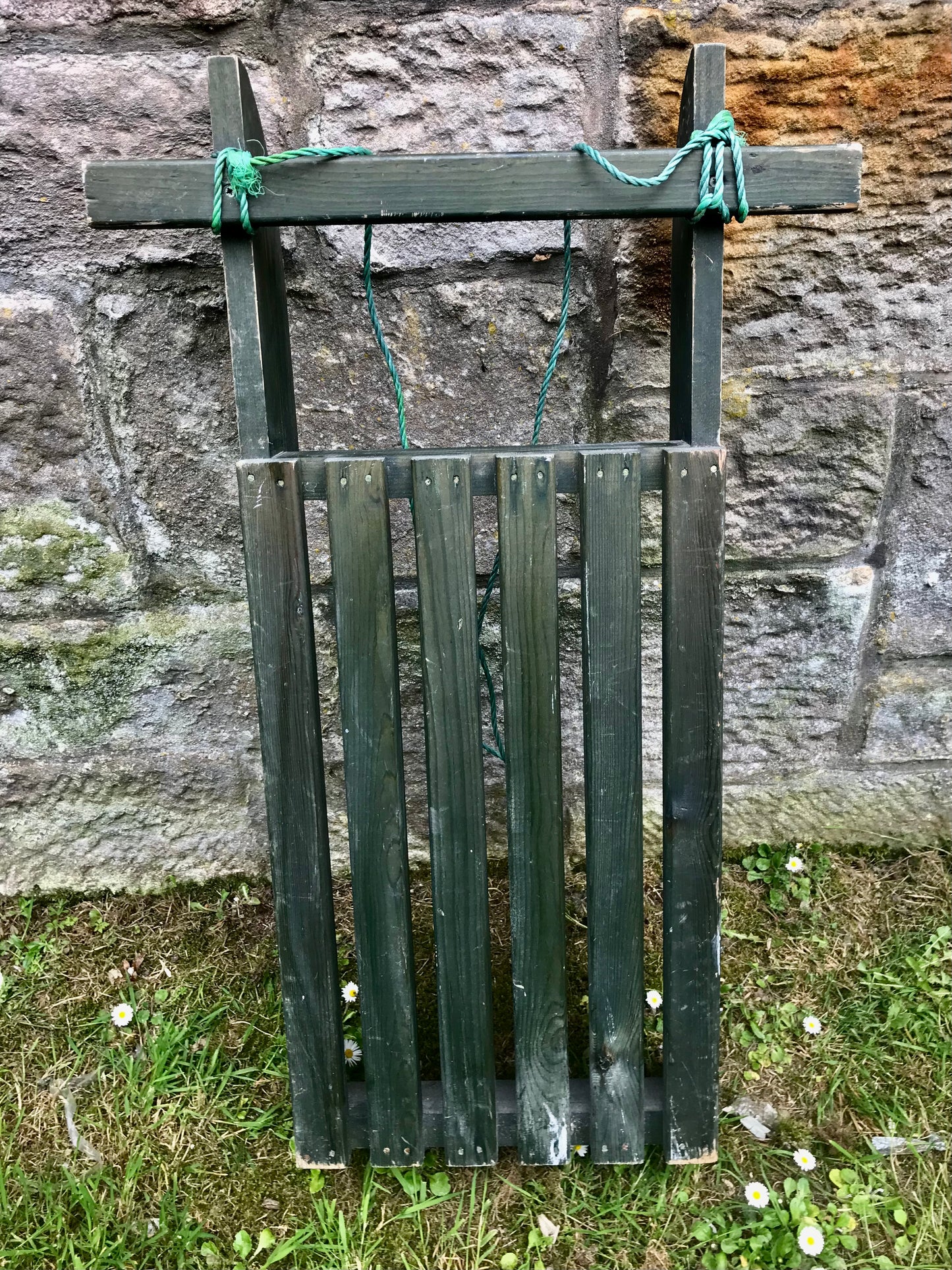 Vintage hand made wooden sledge