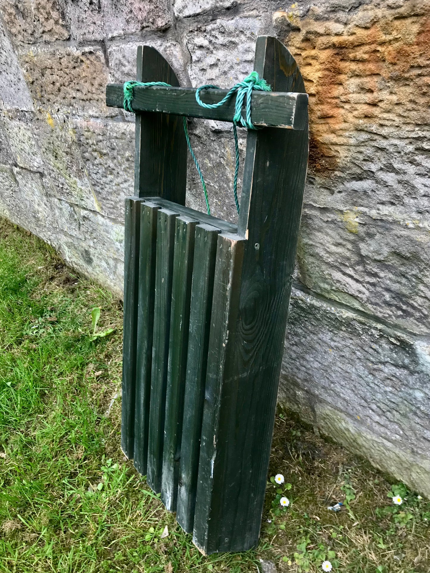 Vintage hand made wooden sledge