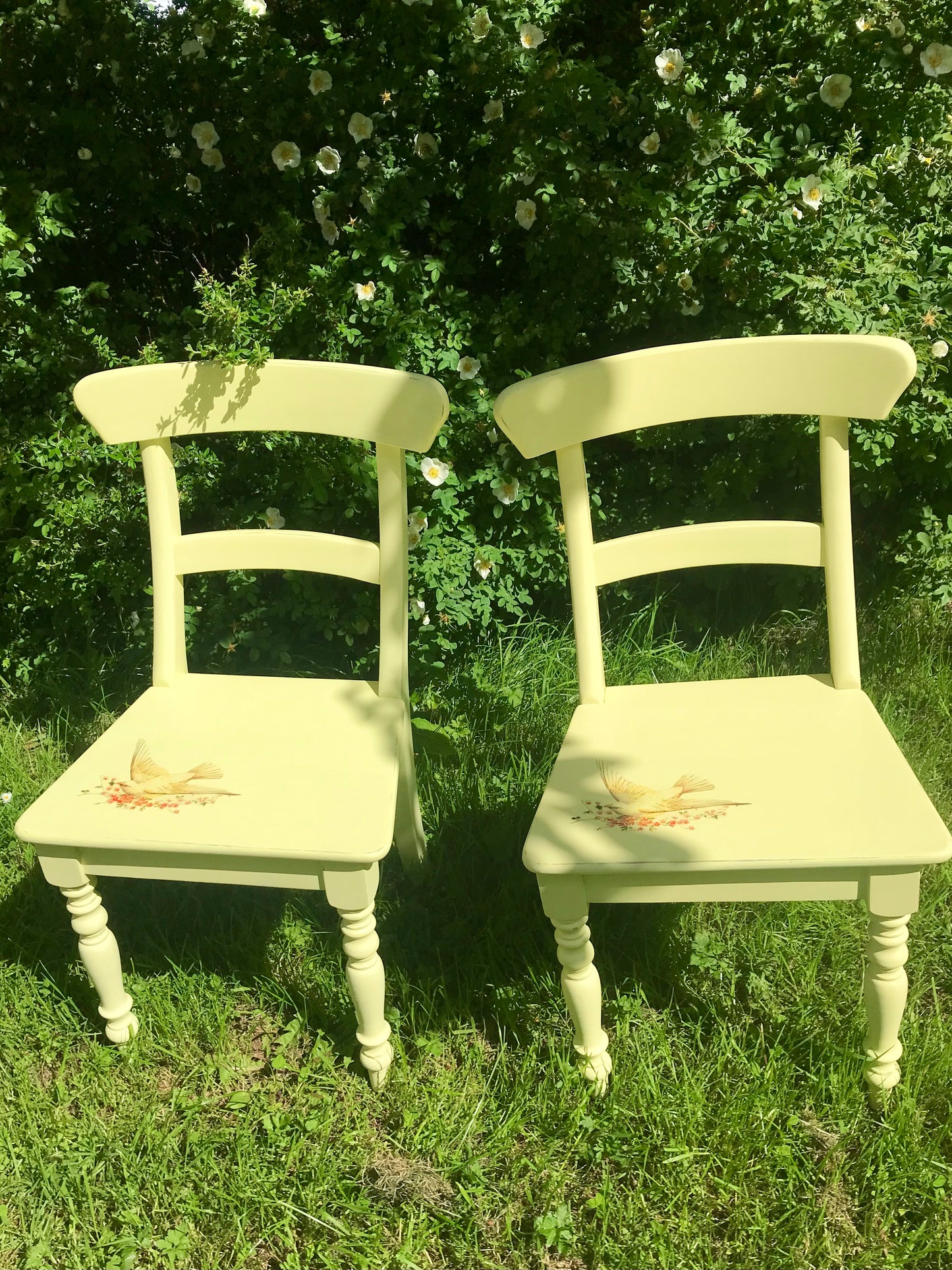 Mismatched vintage dining chair set with your choice of design - painted to order