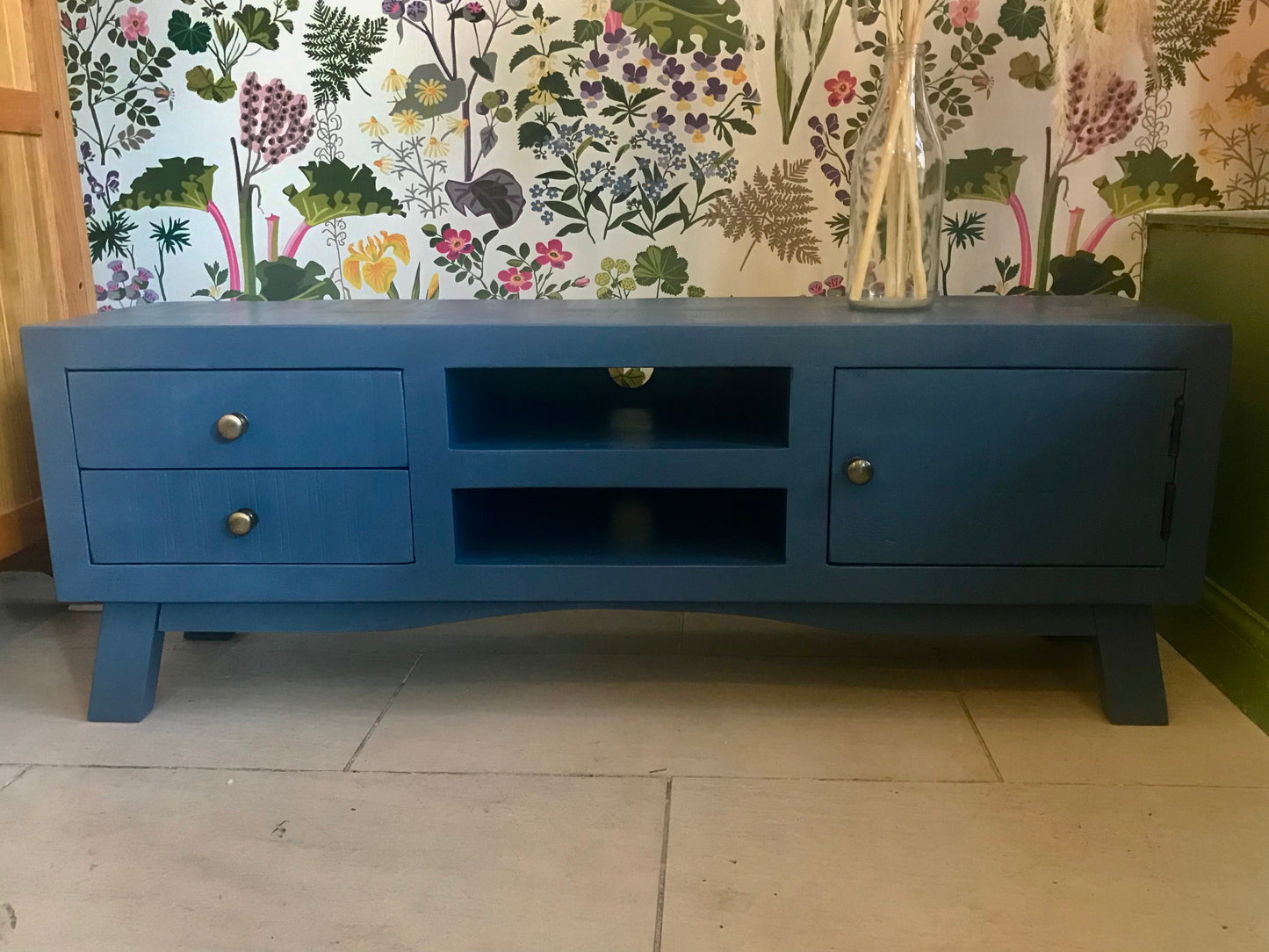 Painted mango wood TV unit