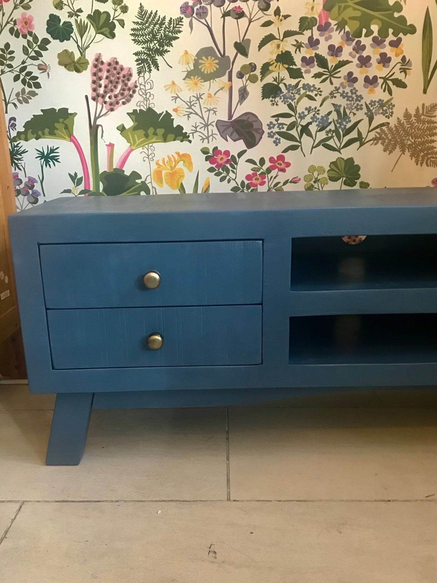 Painted mango wood TV unit