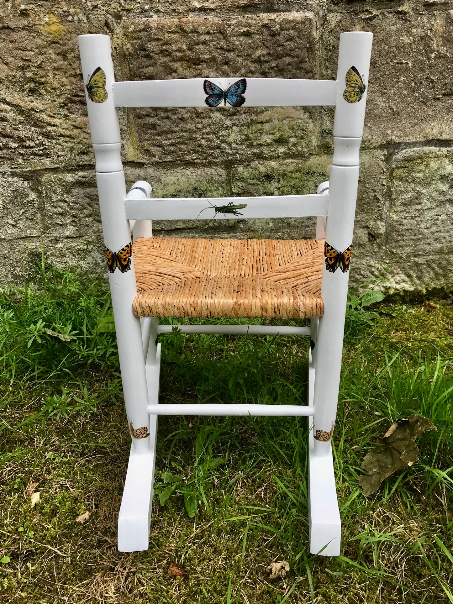 Personalised children's rocking chair - Insect field theme - made to order