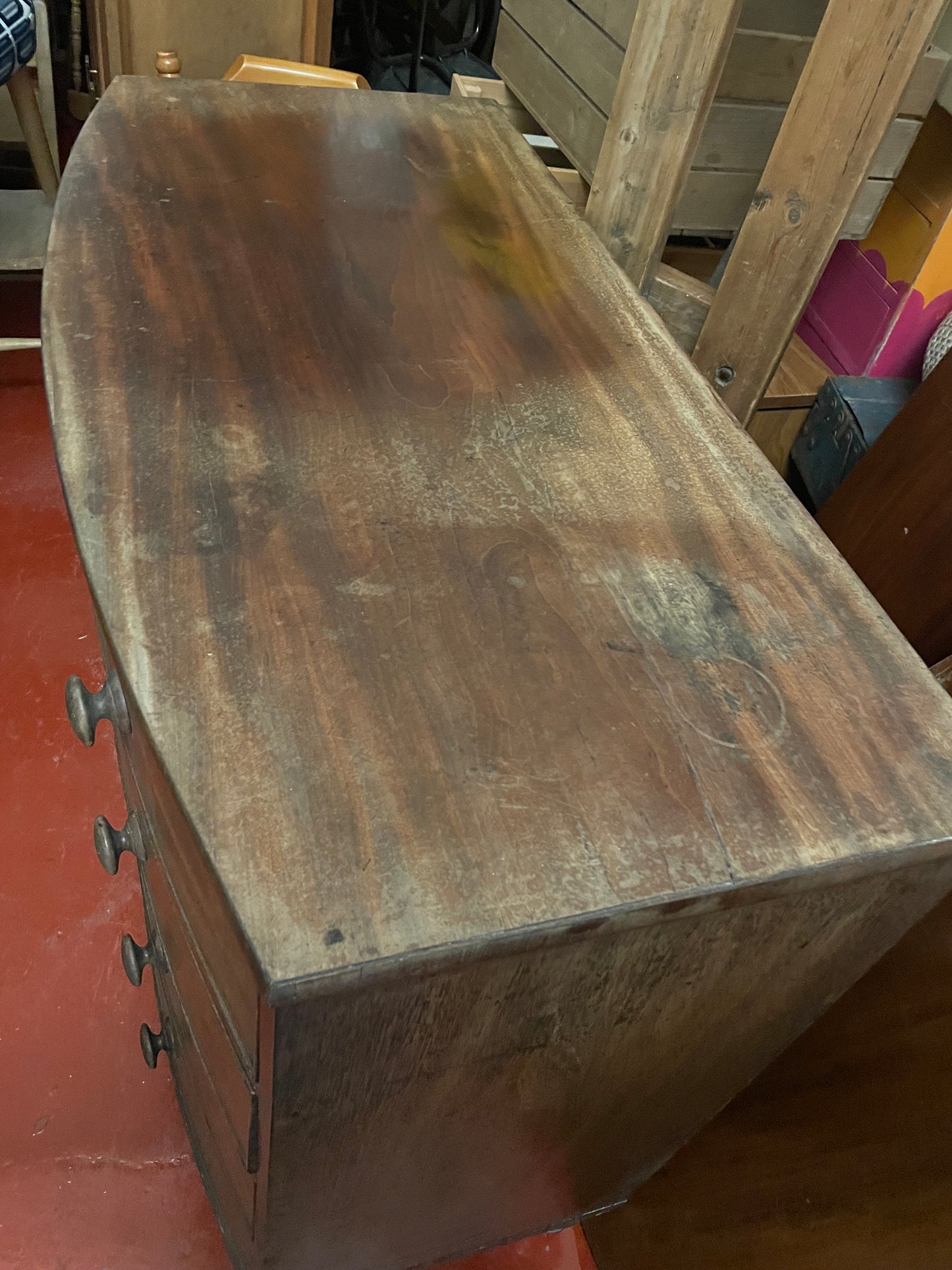 Vintage mahogany chest of drawers available for painting or refinishing - price includes painting
