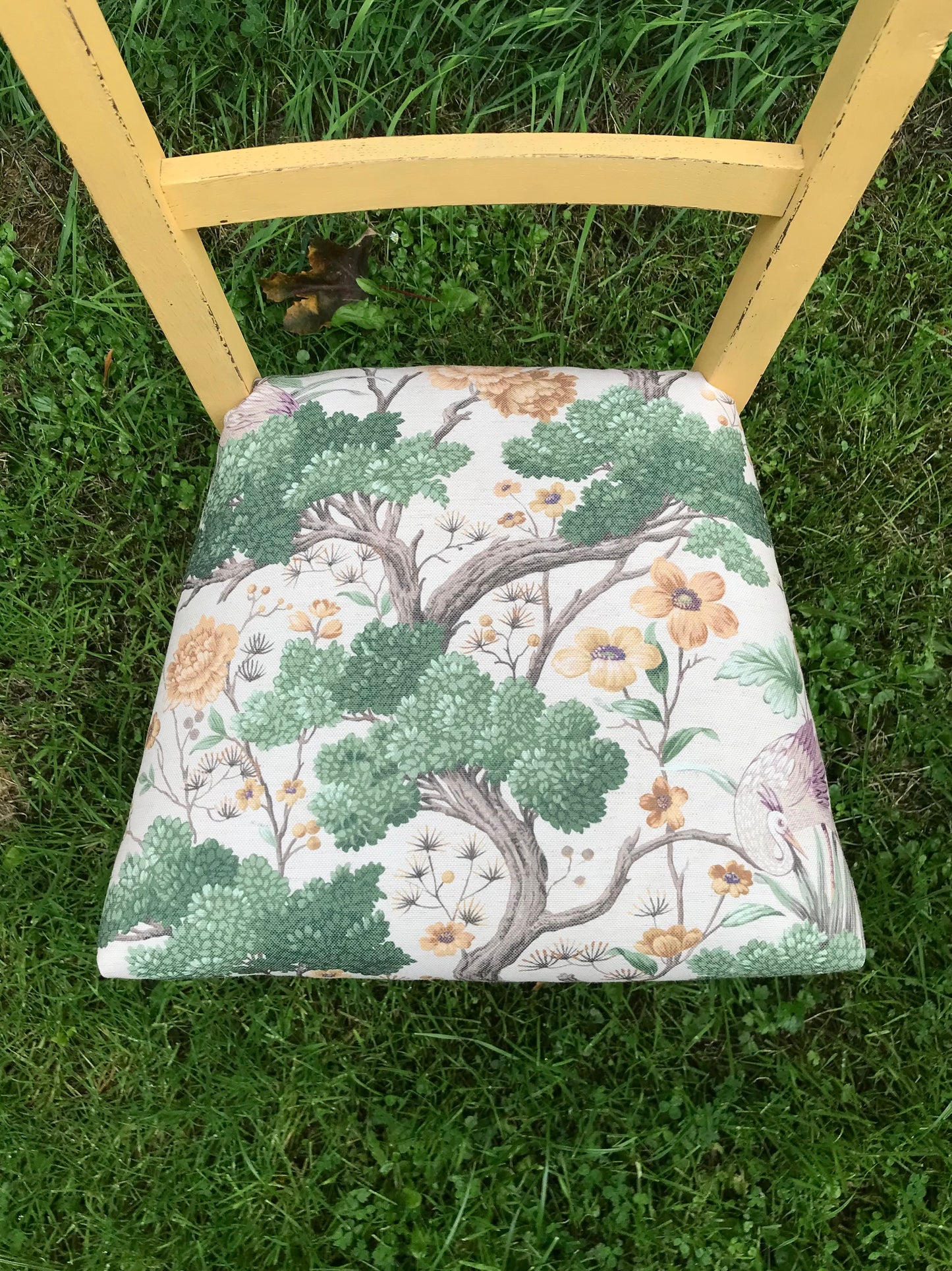 Beautiful Antique vintage carved heart chair in Miss Mustard Seed Milk Paint