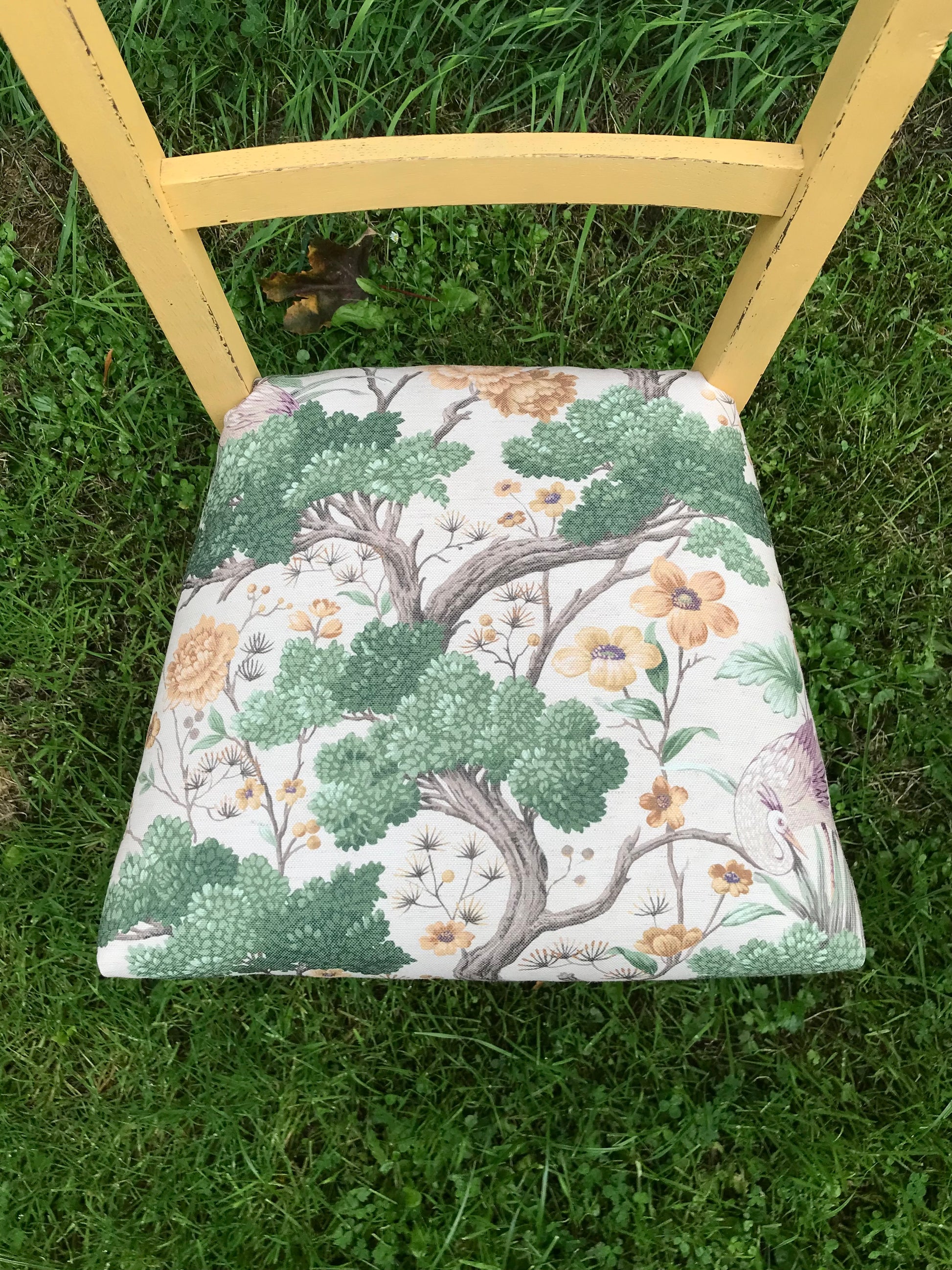 Beautiful Antique vintage carved heart chair in Miss Mustard Seed Milk Paint