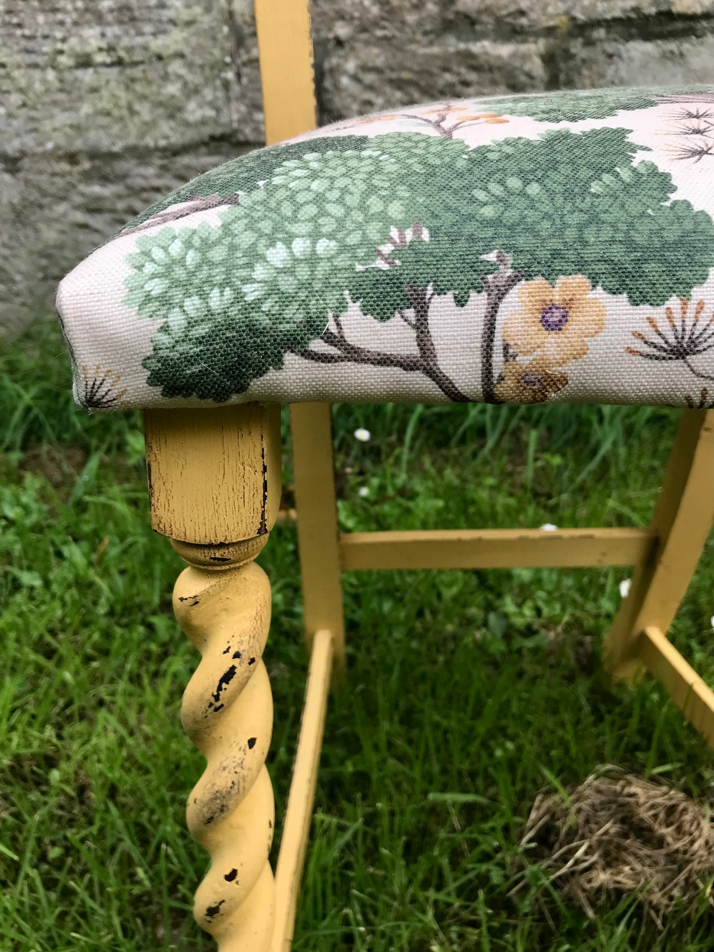 Beautiful Antique vintage carved heart chair in Miss Mustard Seed Milk Paint
