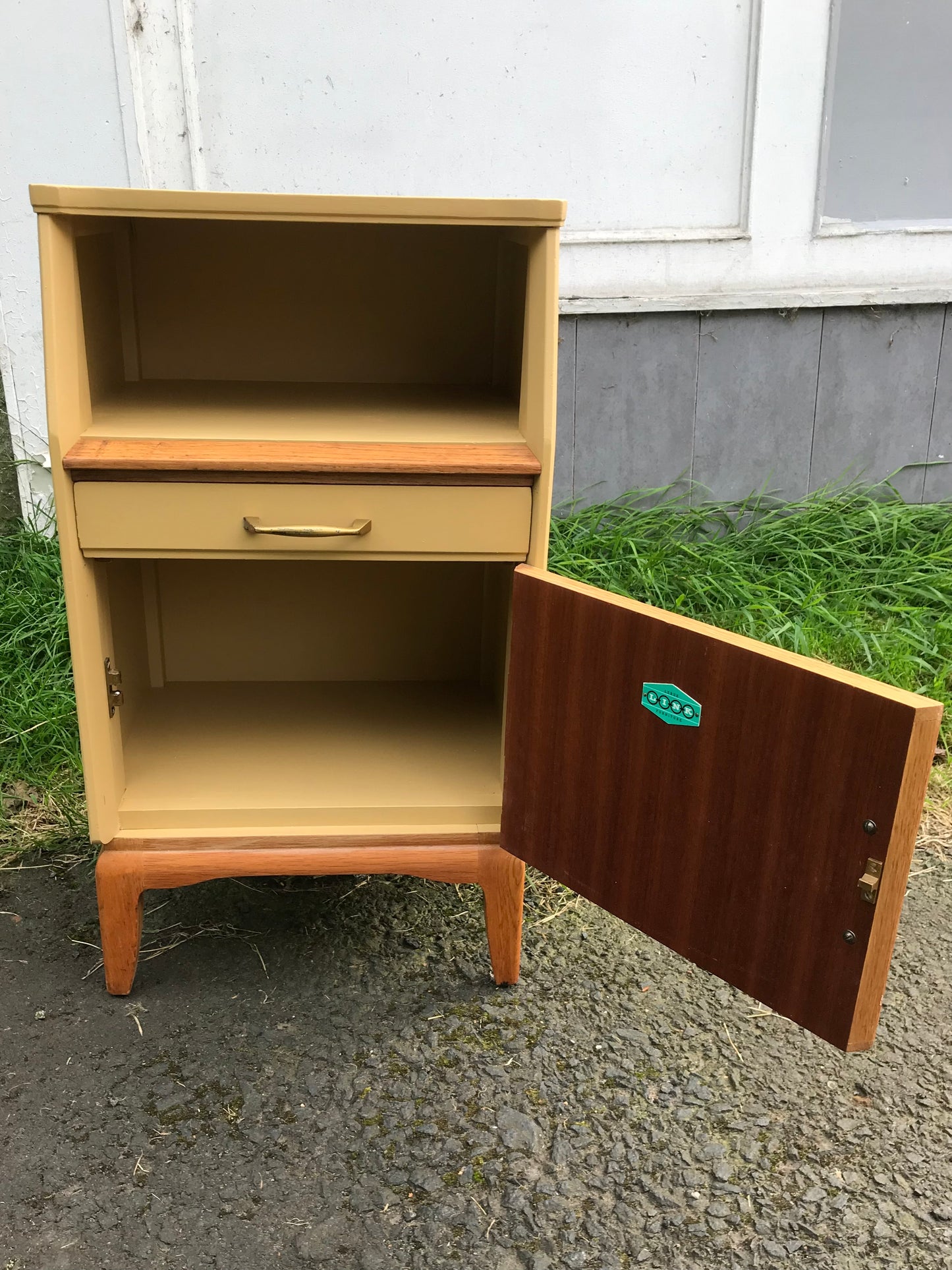 Vintage mid century Lebus bedside cabinet.