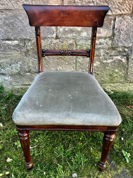 Antique vintage bedroom chair available for reupholstery and painting your choice of colour. Price includes upholstery and painting