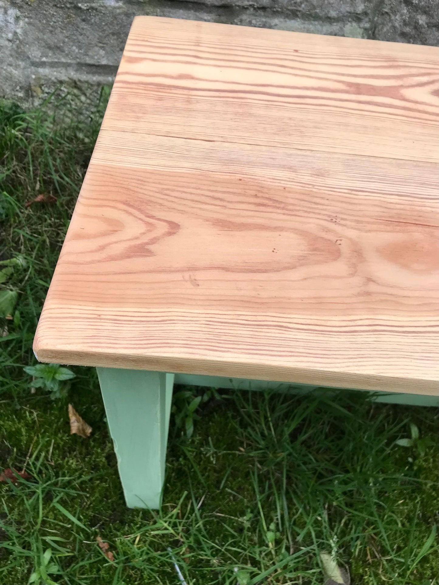 bench in annie sloan capability green.