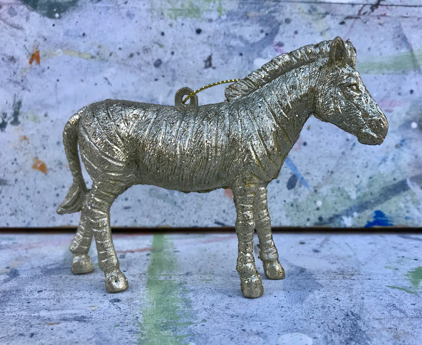 Gold glitter wild animal Christmas decorations