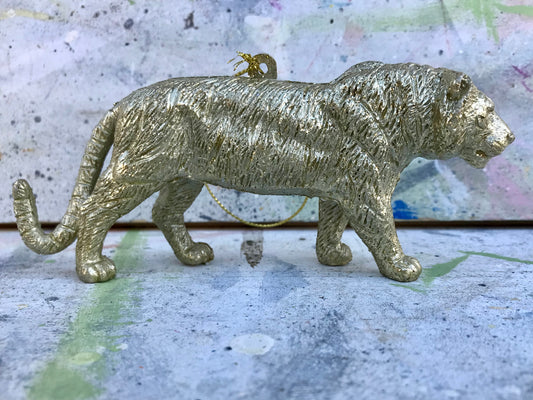Gold glitter wild animal Christmas decorations