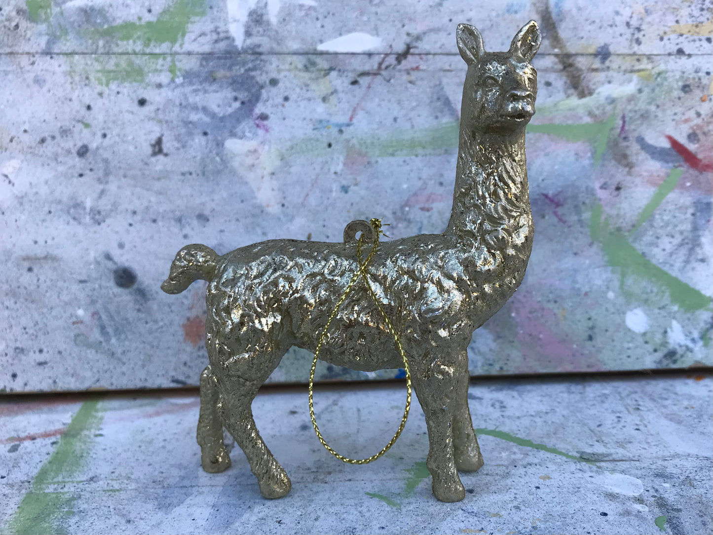 Gold glitter wild animal Christmas decorations