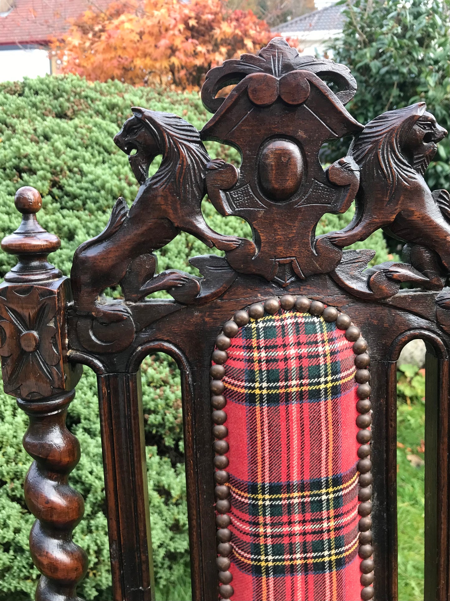 Antique vintage throne chair available for reupholstery and painting your choice of colour