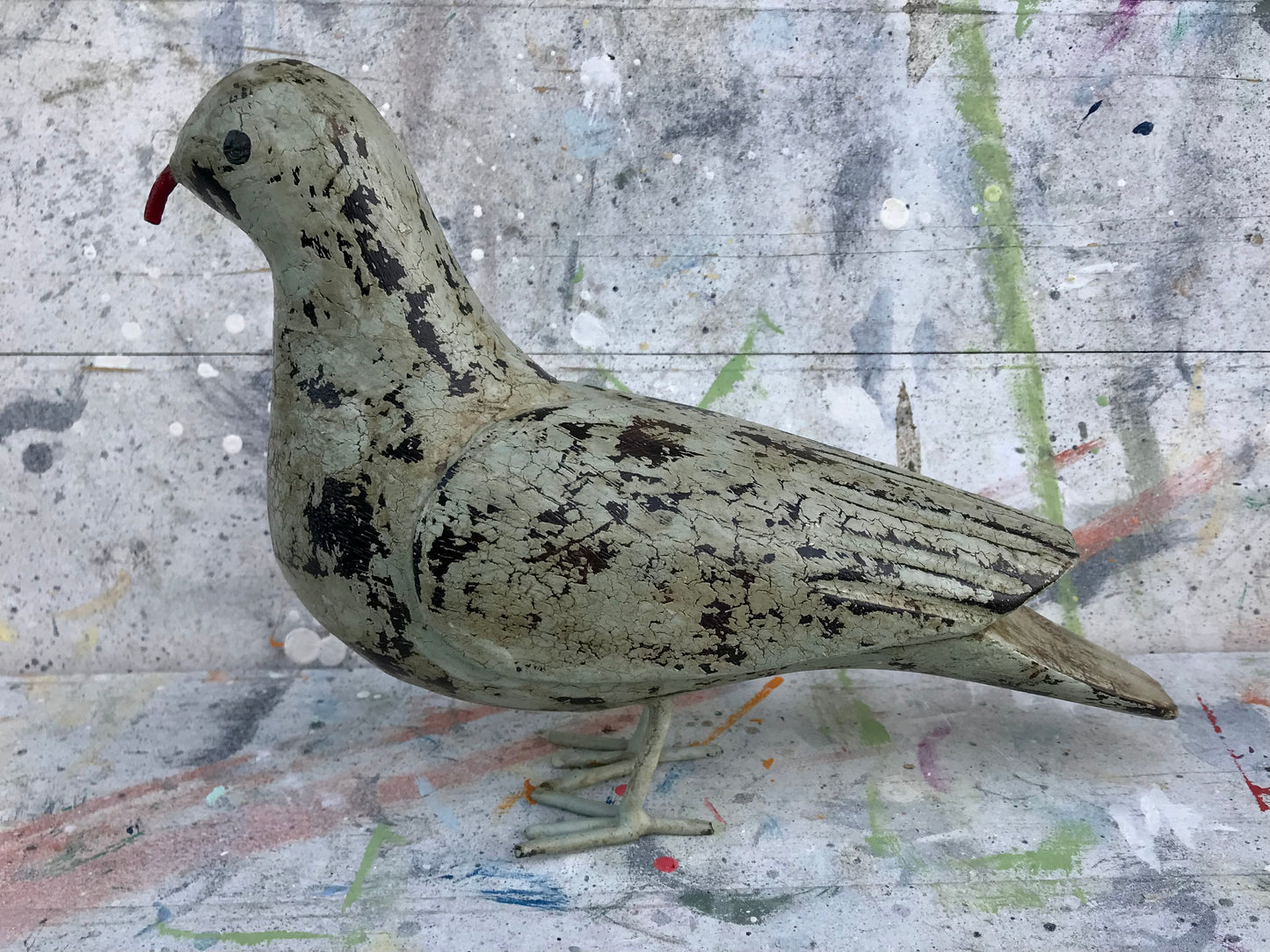 Painted wooden dove