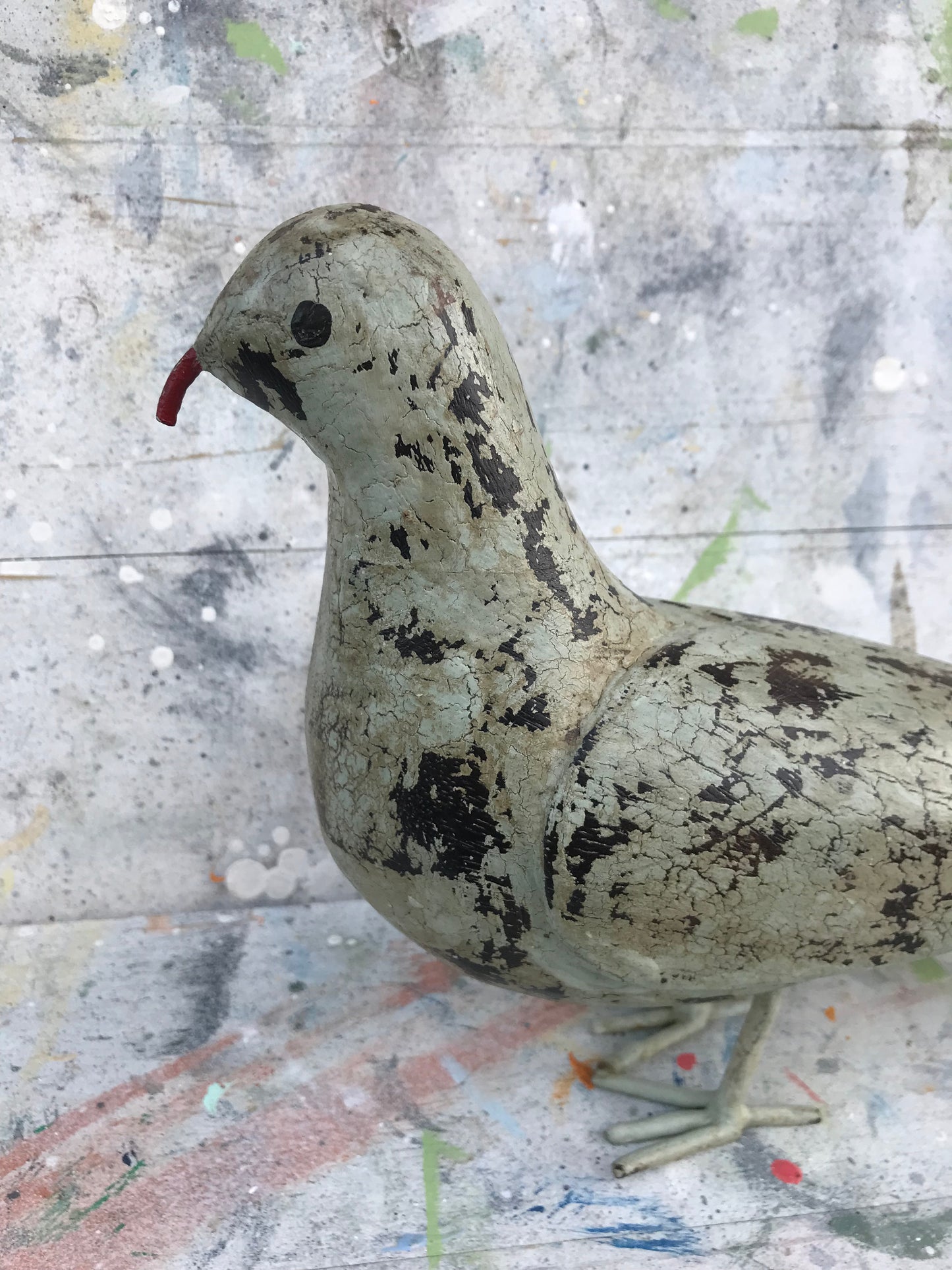 Painted wooden dove