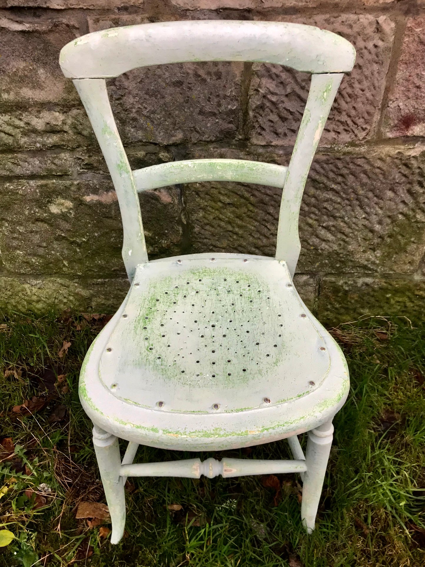 Vintage chippy salt washed hand painted chair