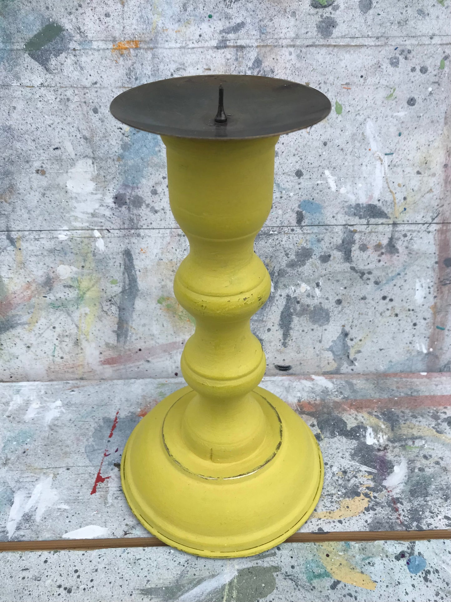 Vintage wooden candlestick painted in Annie Sloan chalk paint