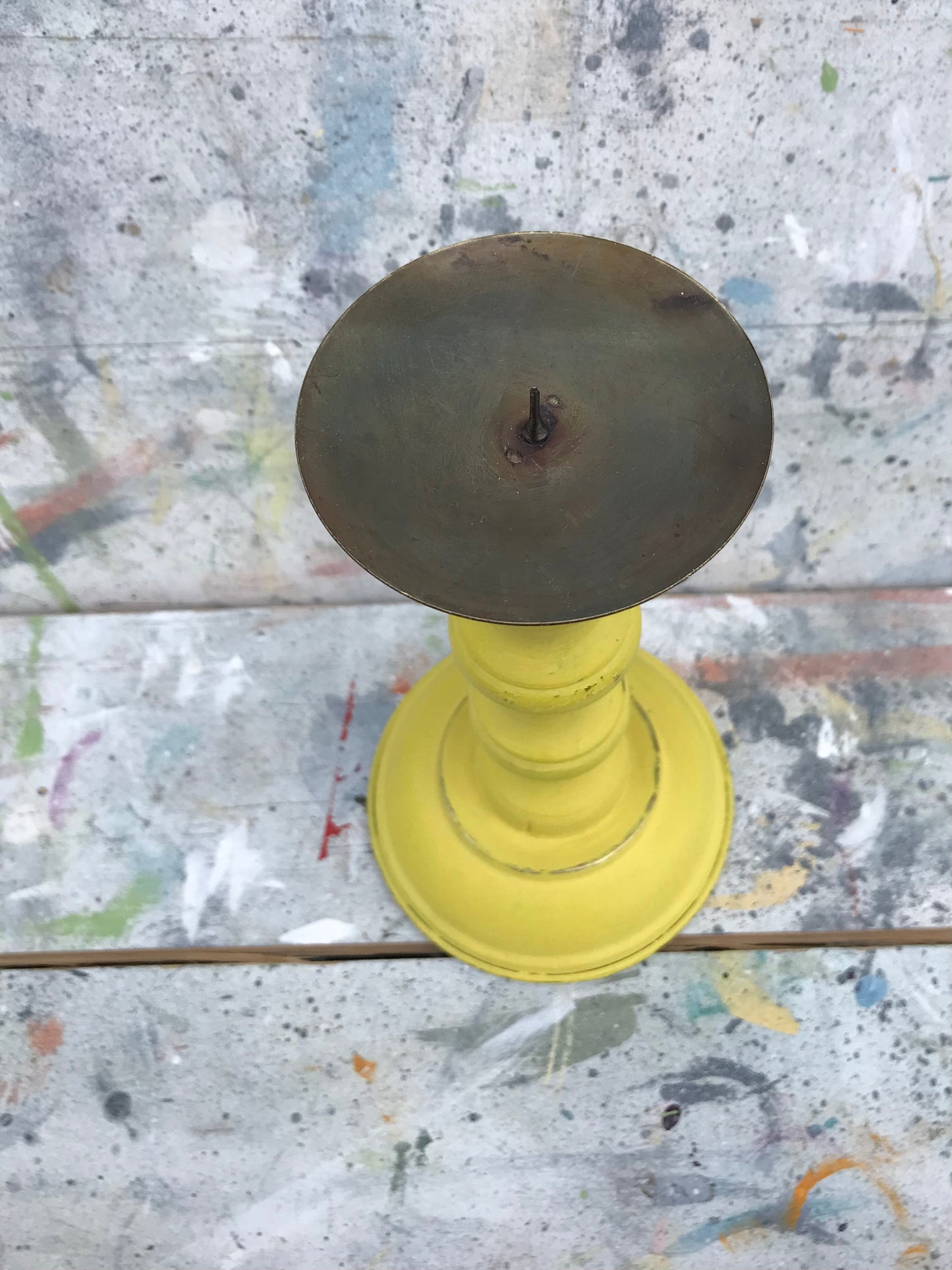 Vintage wooden candlestick painted in Annie Sloan chalk paint