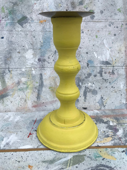 Vintage wooden candlestick painted in Annie Sloan chalk paint