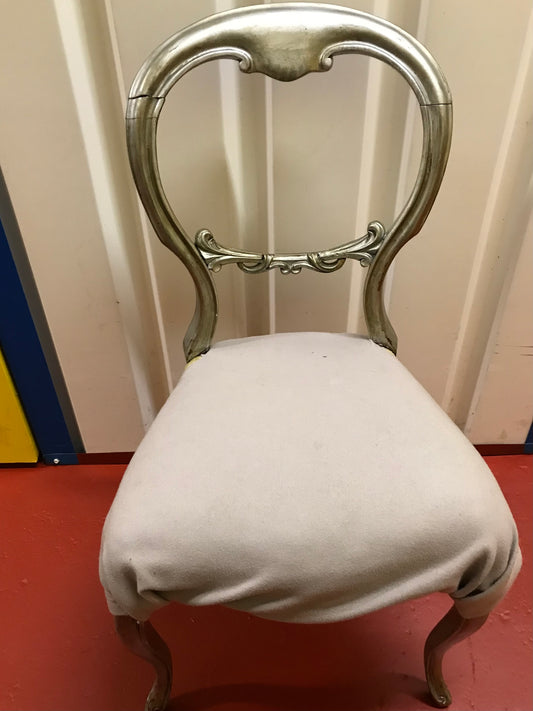 Vintage bedroom chair available for reupholstery and painting your choice of colour. Price includes upholstery and painting