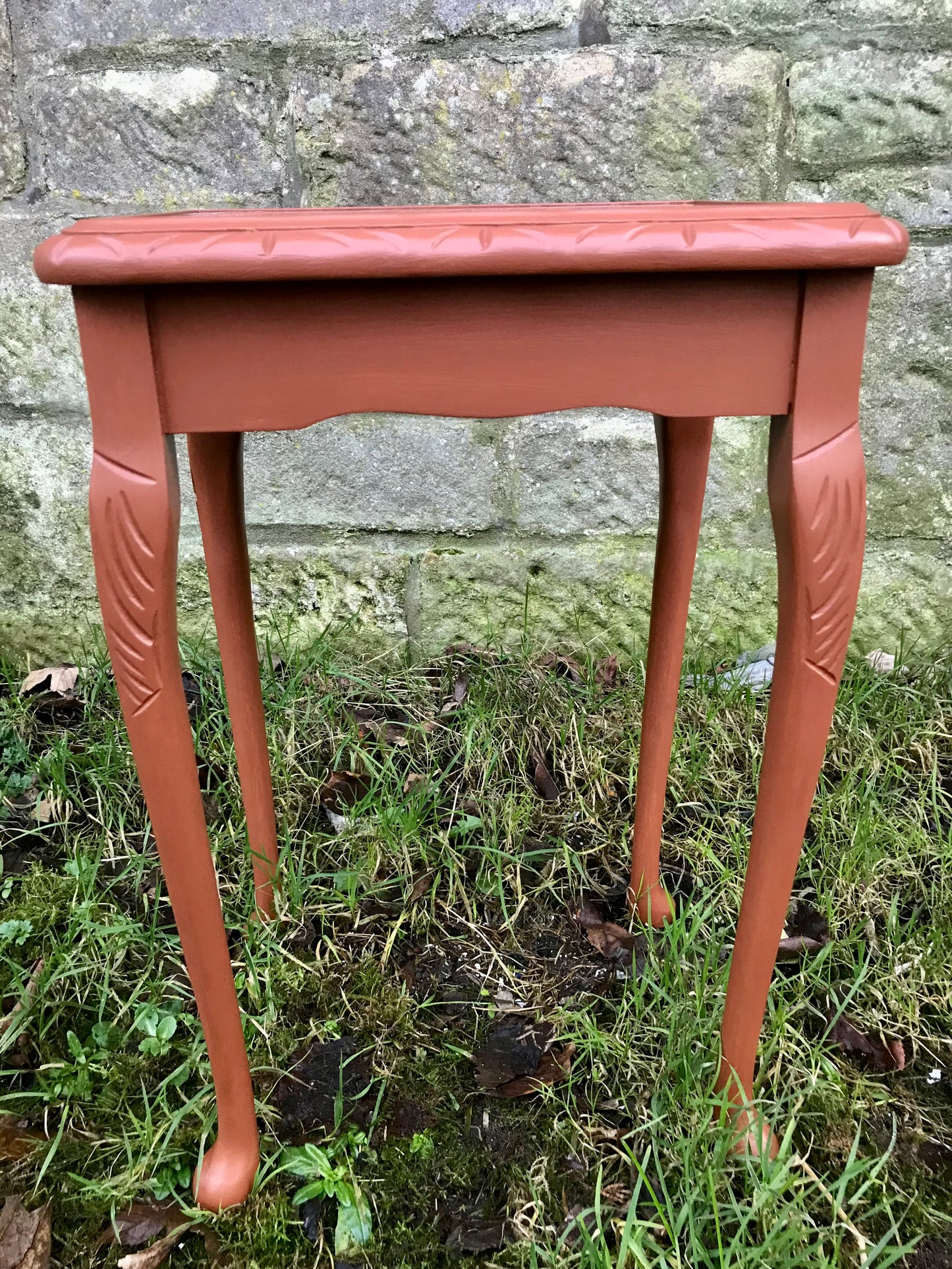 Vintage coffee table with glass top