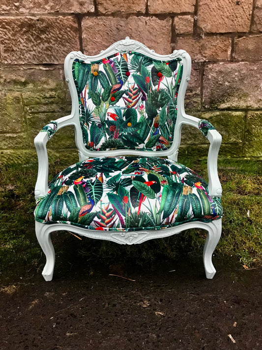 Commission for Sultana -  New Reproduction carved traditional mahogany armchair available for reupholstery and painting your choice of colour - Baroque Tub Chair