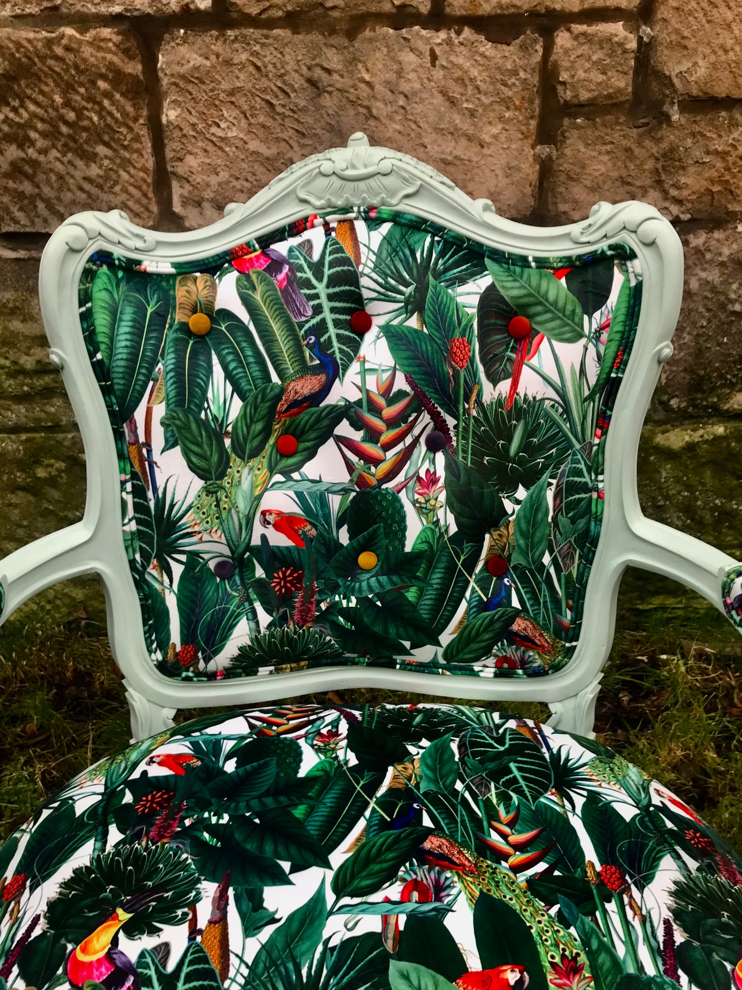 New Reproduction carved traditional mahogany armchair available for reupholstery and painting your choice of colour - Baroque Tub Chair