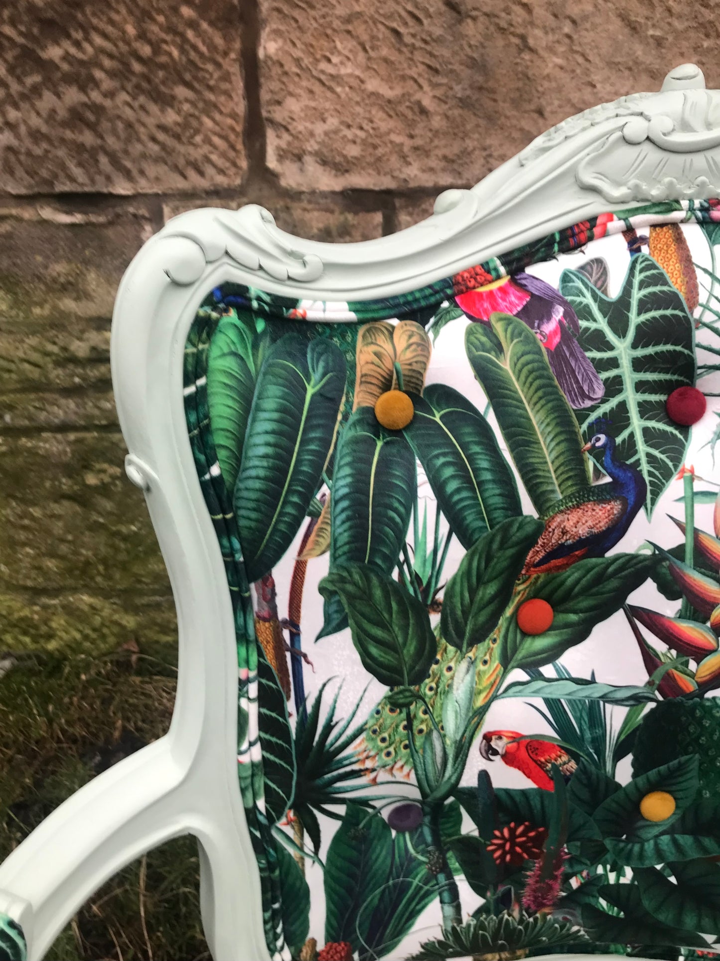 New Reproduction carved traditional mahogany armchair available for reupholstery and painting your choice of colour - Baroque Tub Chair