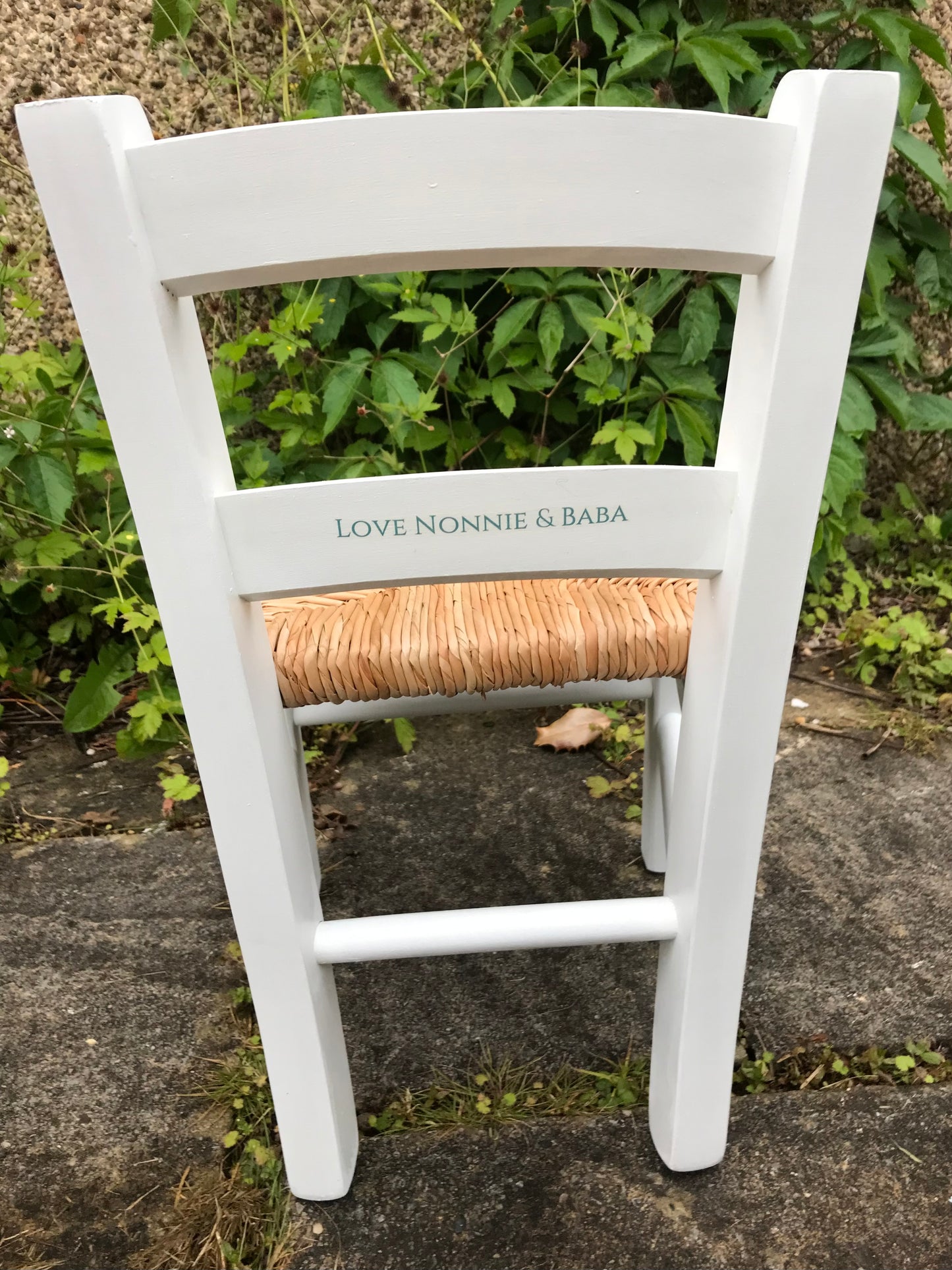 Rush seat personalised children's chair - Simple theme - made to order