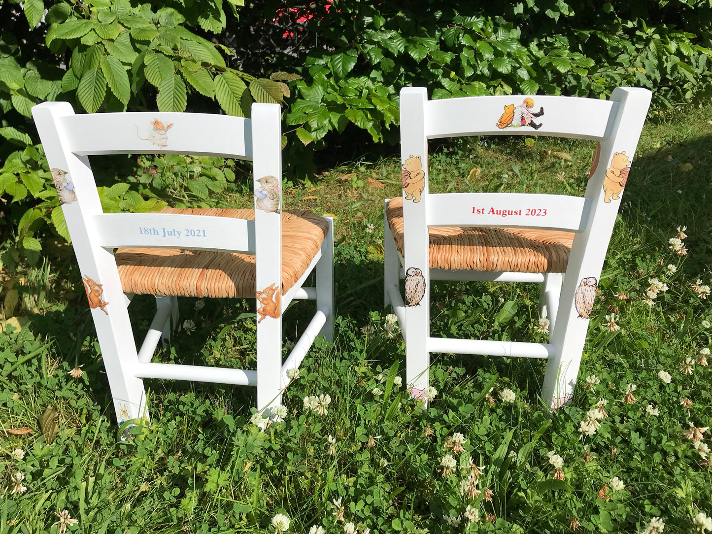 Commission for Jude 2 x personalised children's chairs