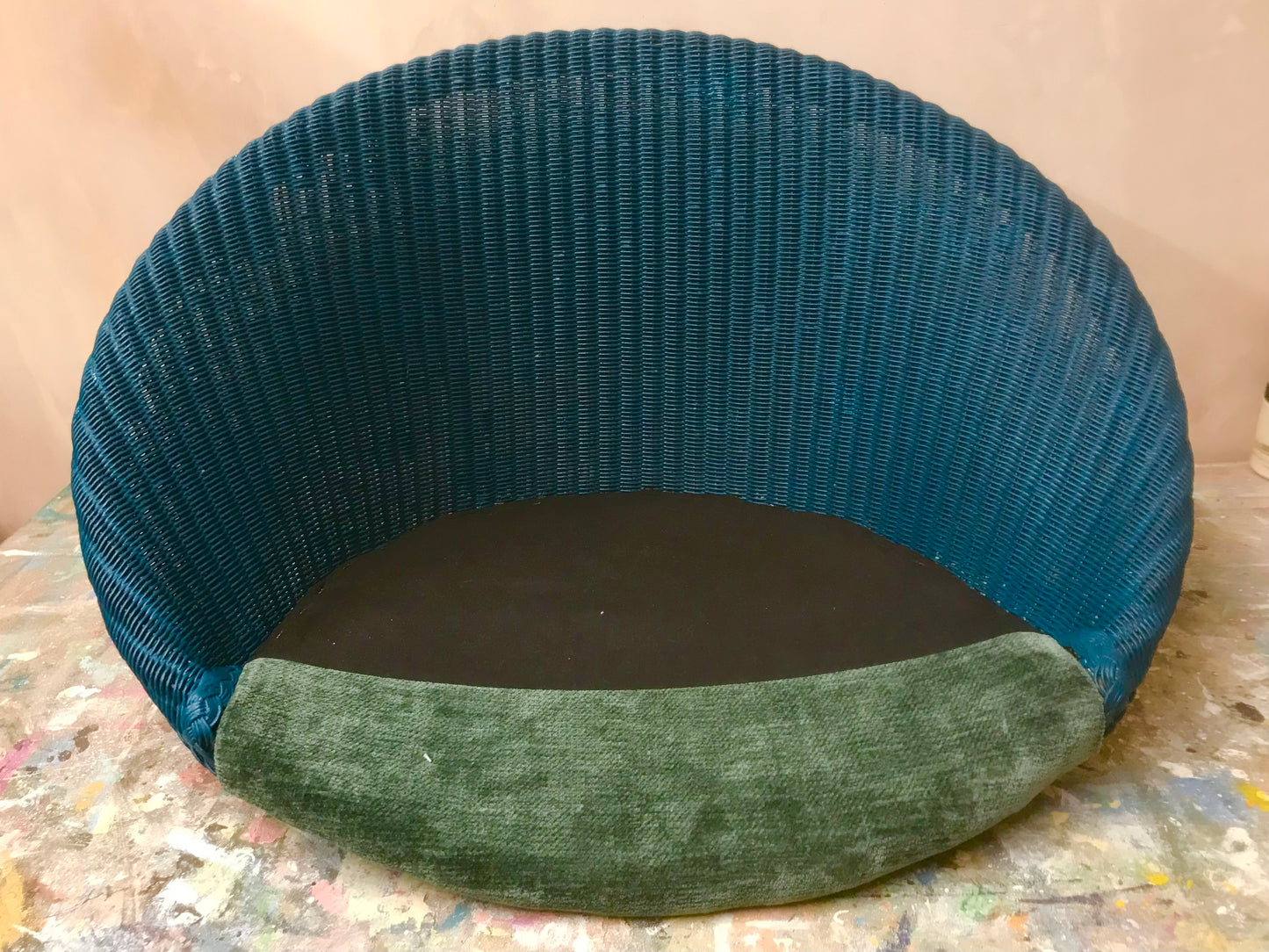 Commission for Rona painted Lloyd loom chair