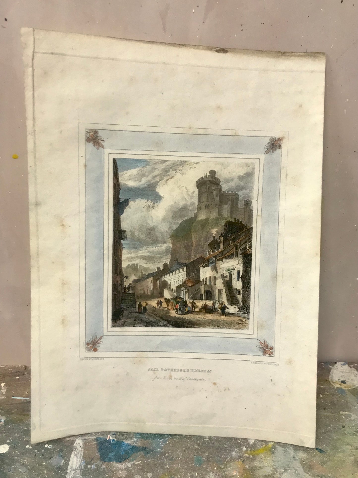 Vintage Print - Jail Governor's House from North Back of Canongate