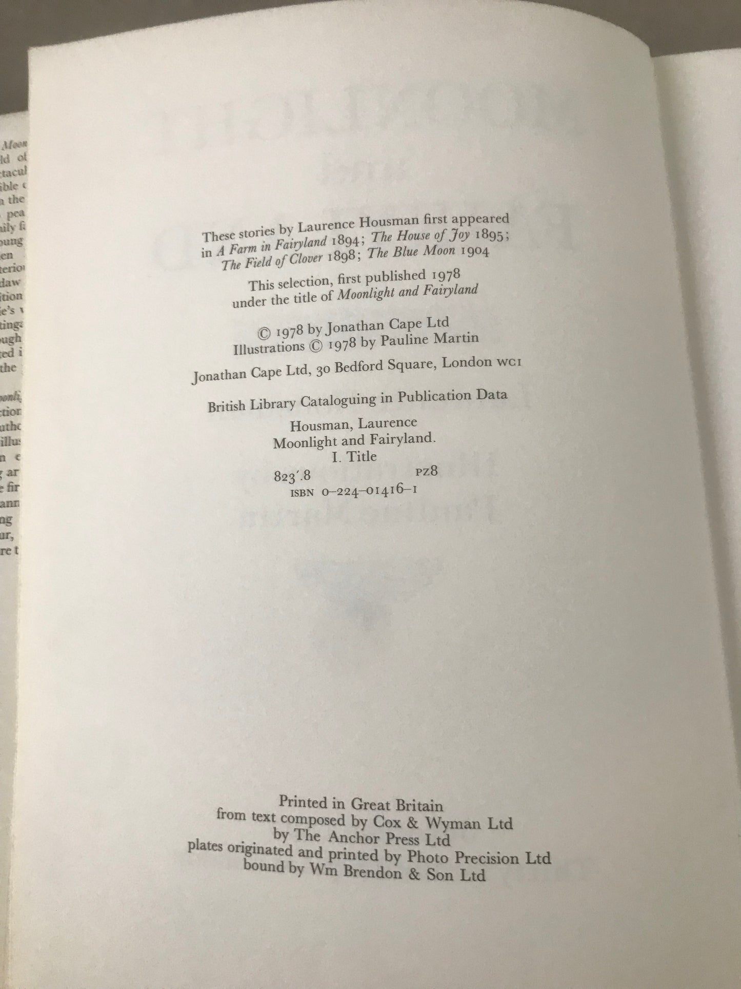 Moonlight and fairyland by Laurence Housman 1978 edition