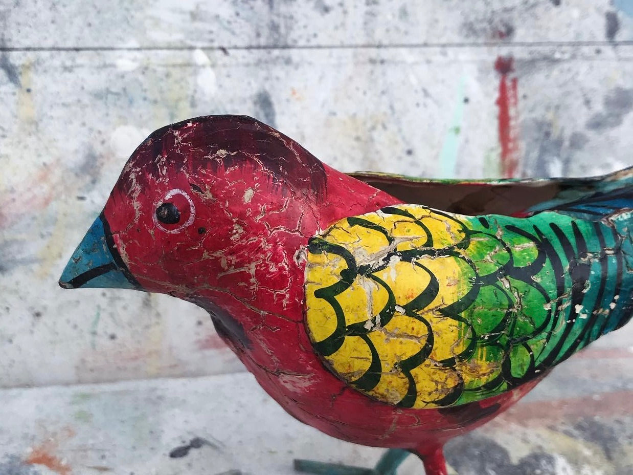 Painted Small metal Finch