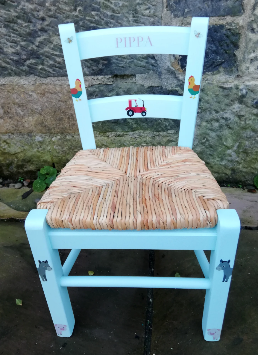 Personalised children's chair - Little Farm theme - made to order
