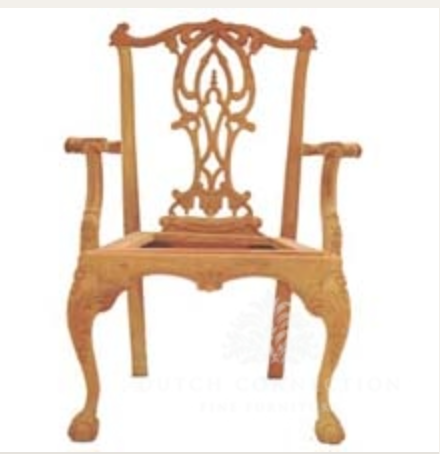 New Reproduction carved traditional mahogany dining chairs available for reupholstery and painting your choice of colour