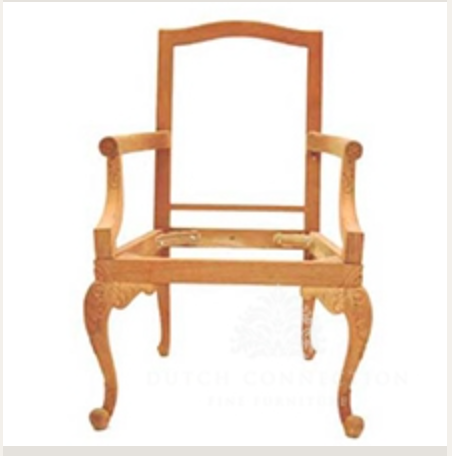 New Reproduction carved traditional mahogany dining chairs available for reupholstery and painting your choice of colour