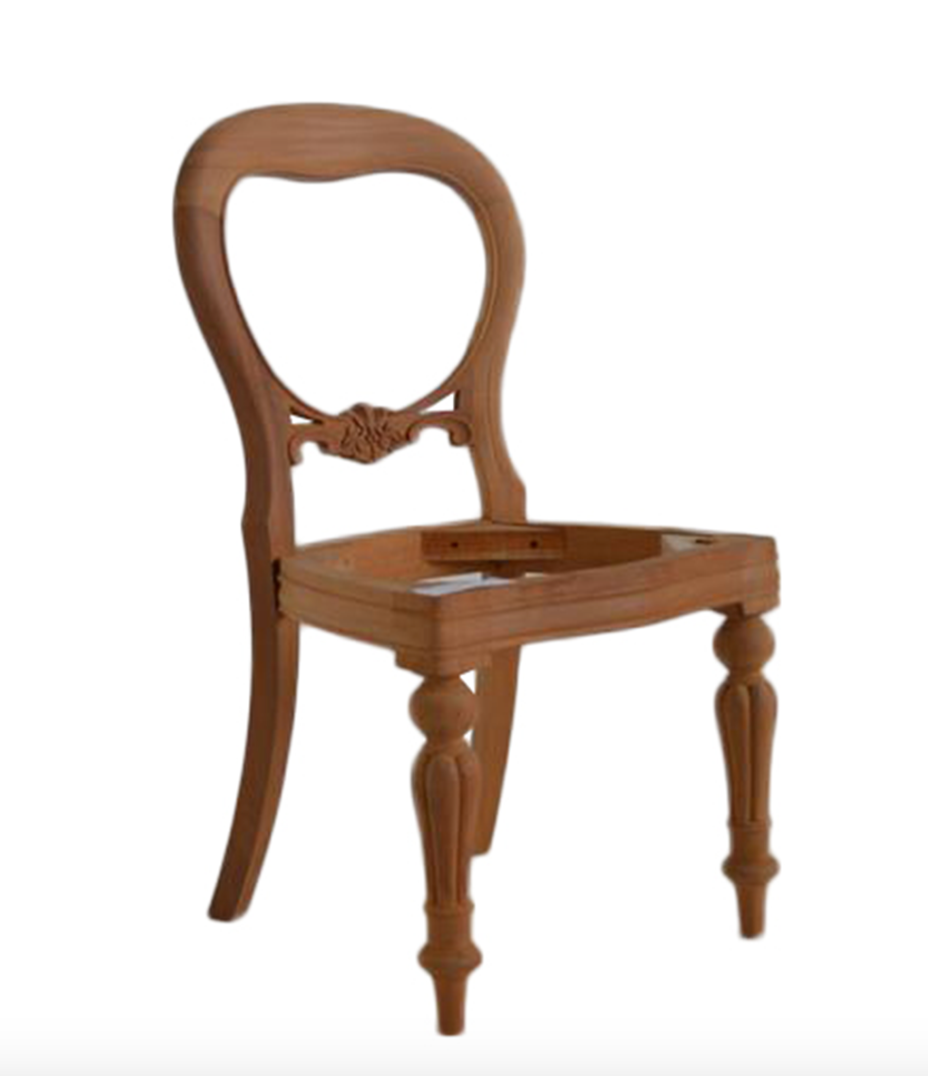 New Reproduction carved traditional mahogany dining chairs available for reupholstery and painting your choice of colour