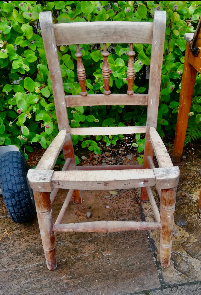 vintage children's chairs with macrame woven seat painted in your choice of colour