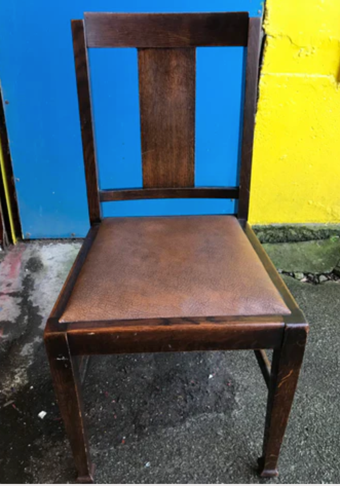 Commission for Rachel - 2 painted and reupholstered dining chairs