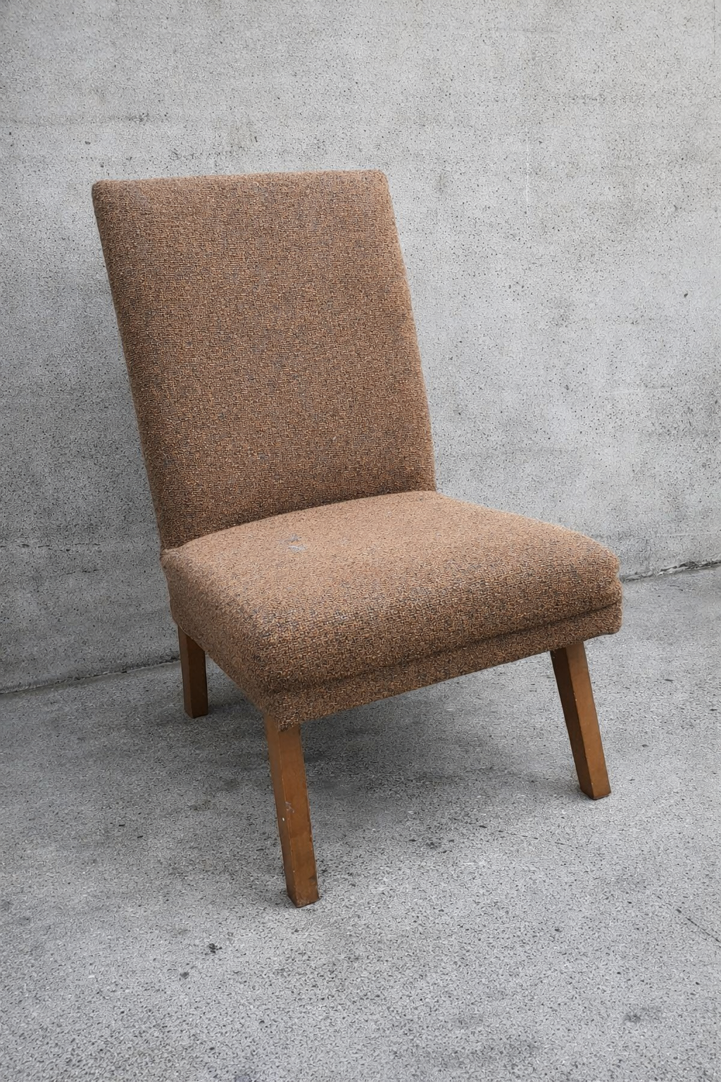 Vintage midcentury armchair available for reupholstery and painting your choice of colour