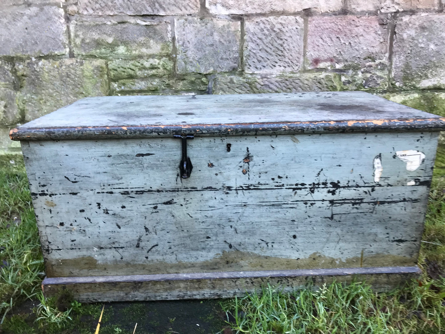 Vintage painted blanket box / trunk