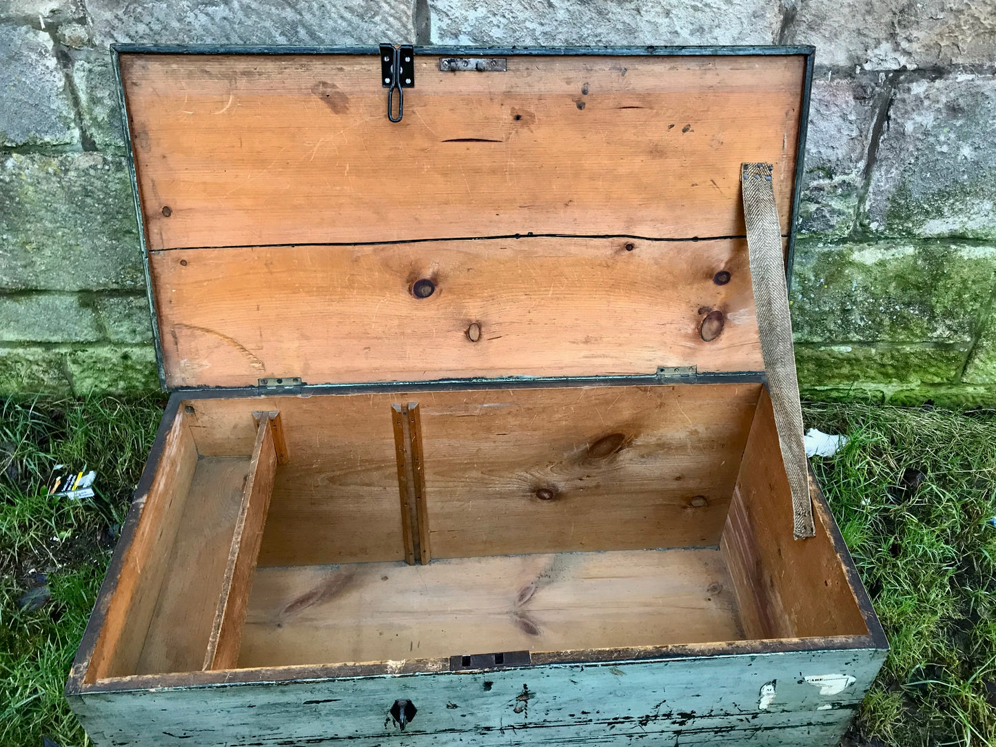 Vintage painted blanket box / trunk