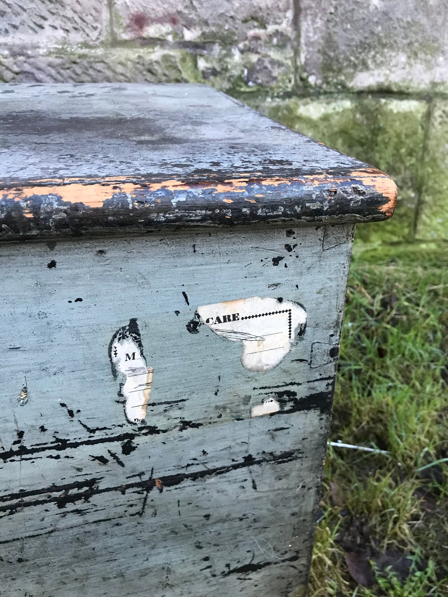 Vintage painted blanket box / trunk