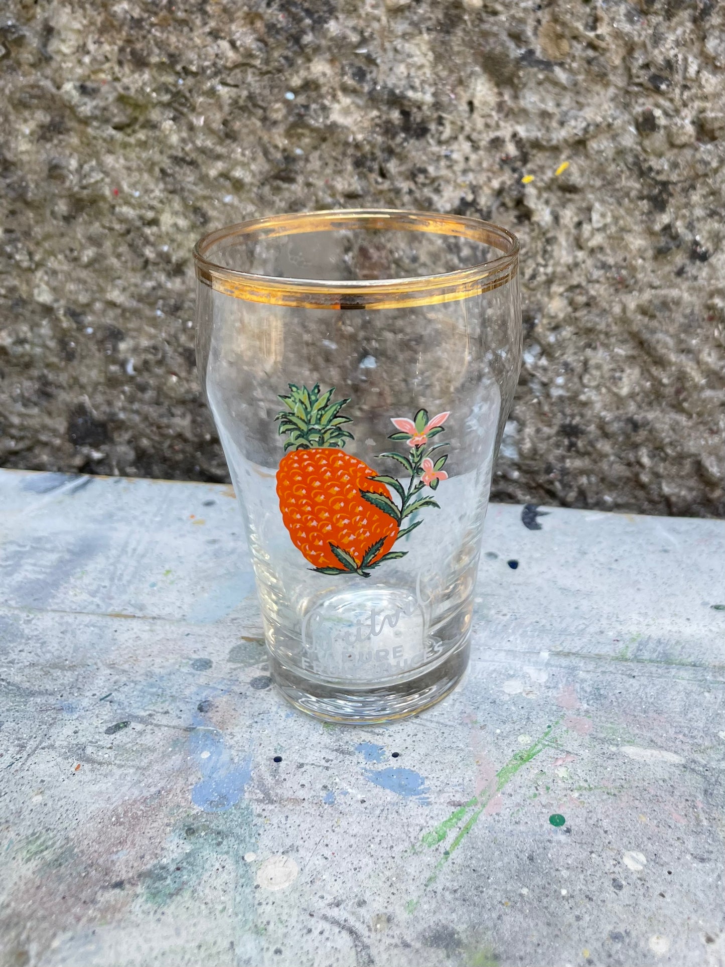 Set of 3 vintage glass Britvic juice shot glasses