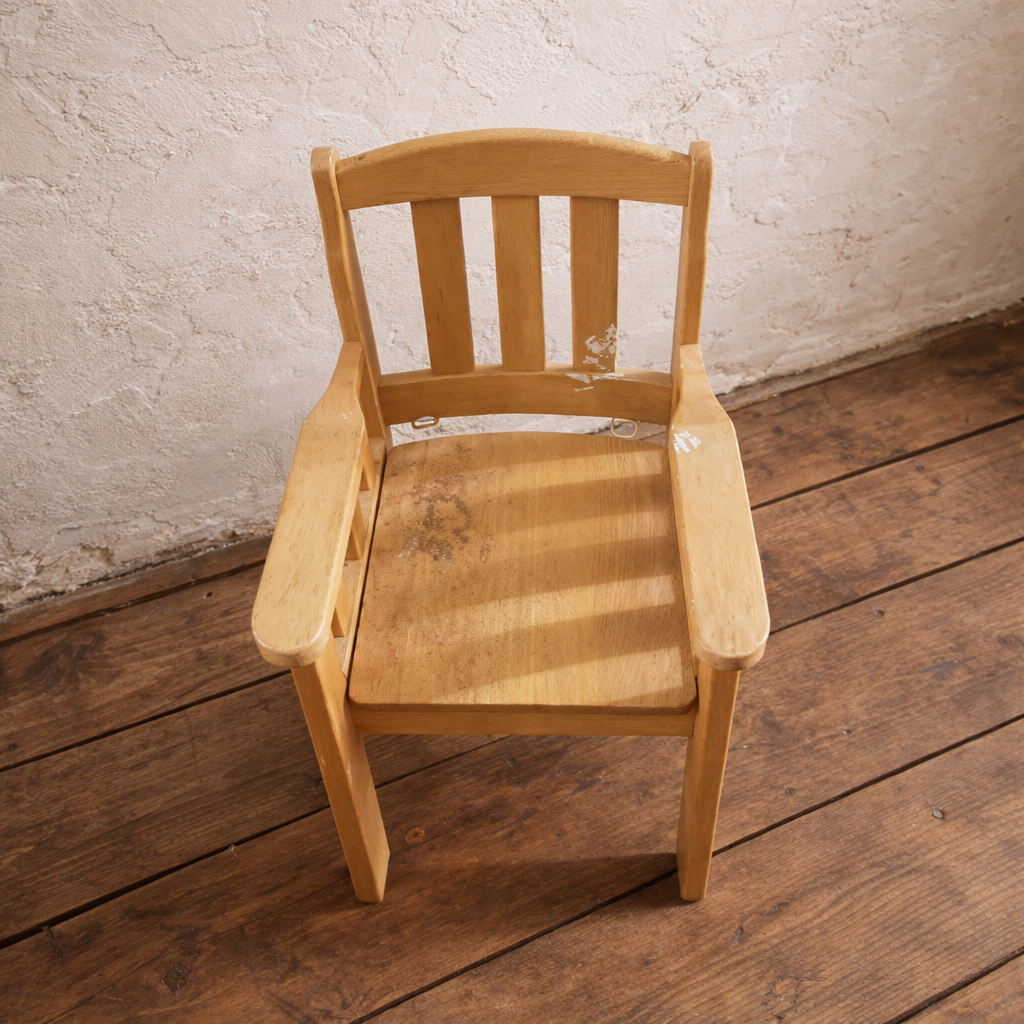 Children's solid wood table and chair,