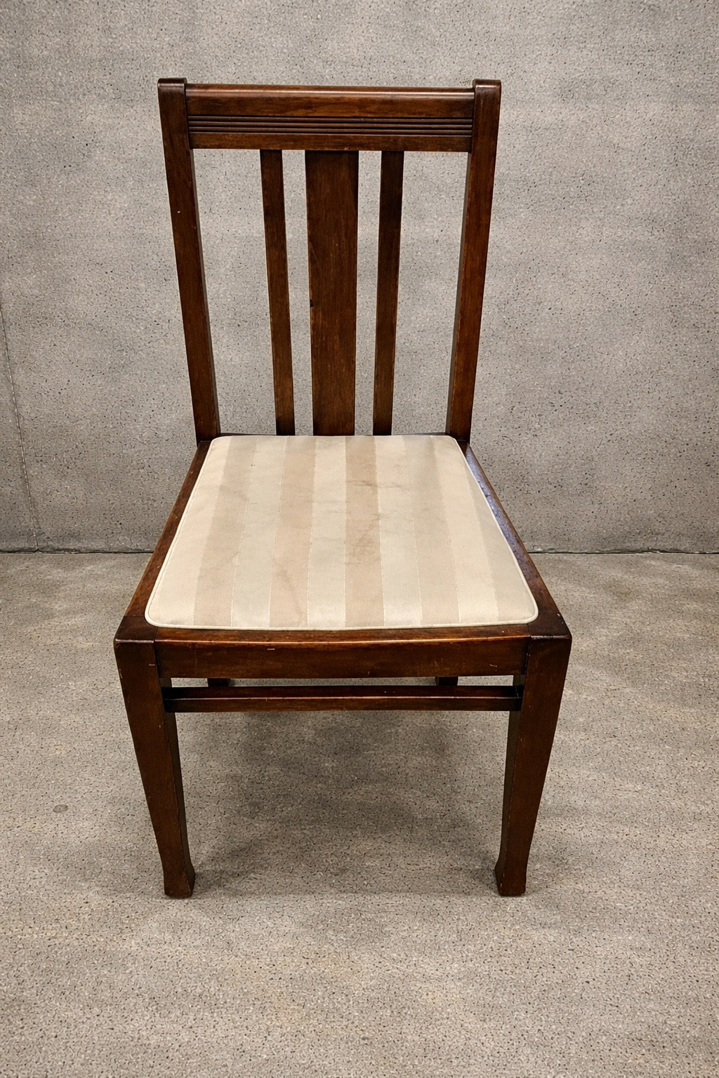 Vintage dining chair available for reupholstery and painting your choice of colour. Price includes upholstery and painting