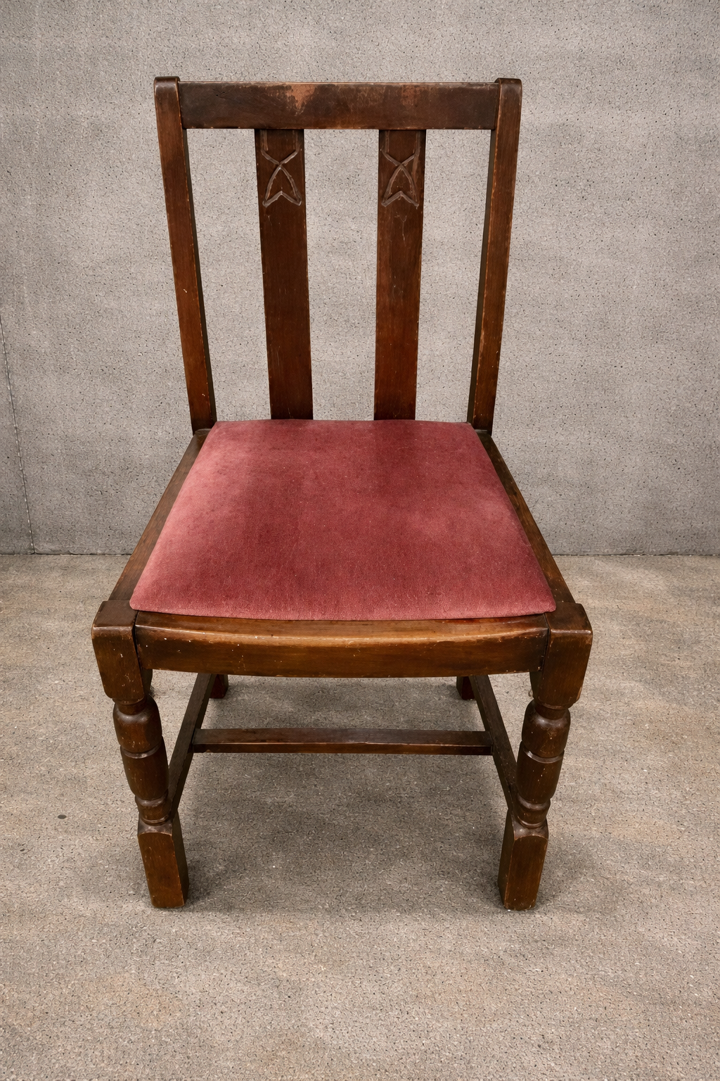 Vintage dining chair available for reupholstery and painting your choice of colour. Price includes upholstery and painting